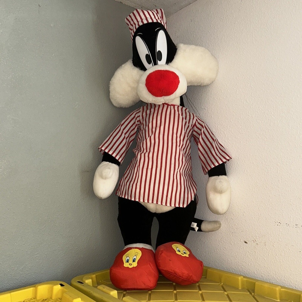 Looney tunes Jumbo Sylvester From Tweety Bird Plush Toy Pajama Stuffed Plush 42"